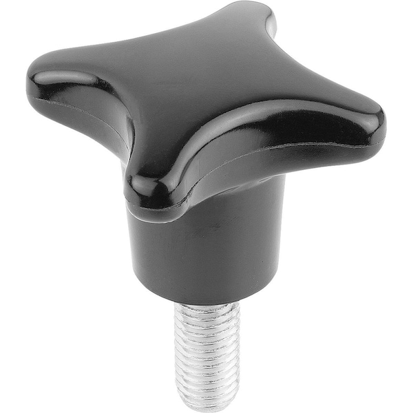 Kipp Palm Grip Similar To DIN6335 D=M06X30 D1=32 H=20, Form:L, Thermoset High Polish Black, Comp:Steel K0148.506X30 - main